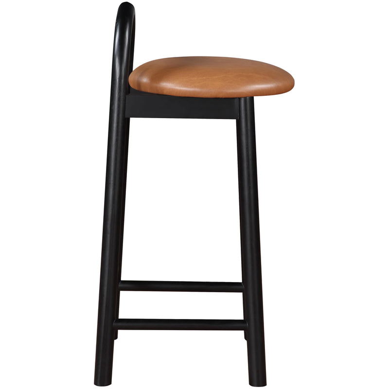 Meridian Calvin Cognac Vegan Leather Stool IMAGE 6