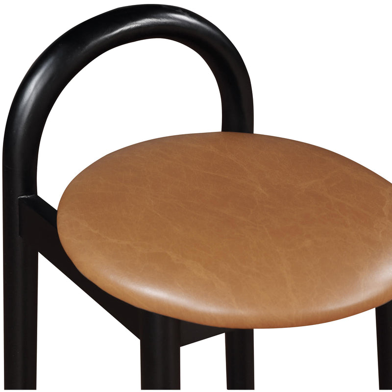 Meridian Calvin Cognac Vegan Leather Stool IMAGE 7