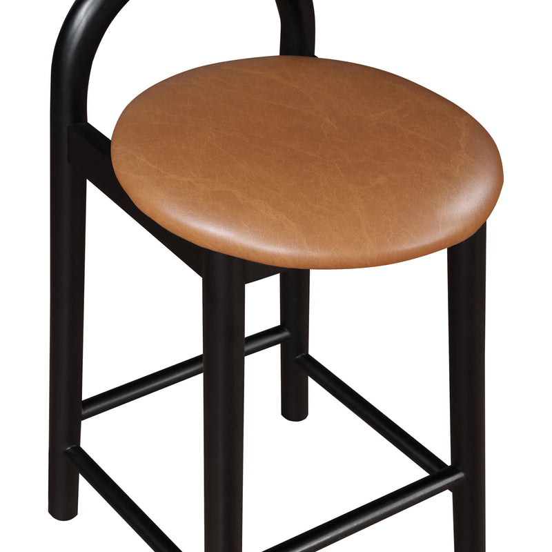 Meridian Calvin Cognac Vegan Leather Stool IMAGE 8