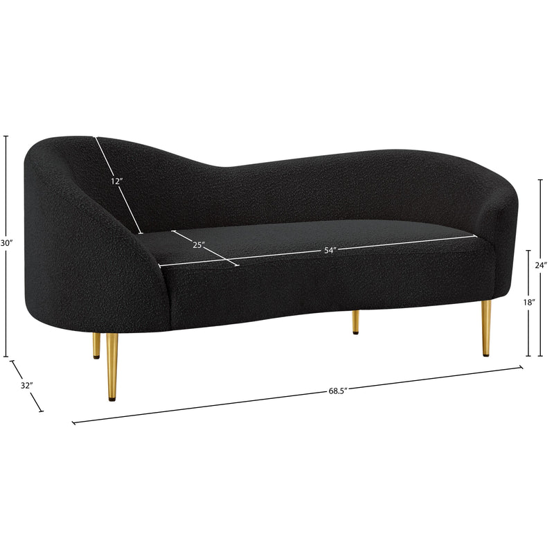 Diamond Modern Furniture Meridian Ritz Stationary Fabric Loveseat 477Black-L IMAGE 20