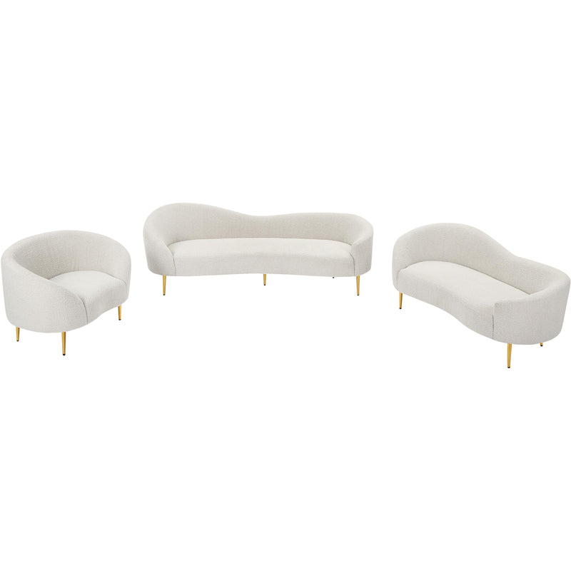 Diamond Modern Furniture Meridian Ritz Stationary Fabric Loveseat 477Cream-L IMAGE 16