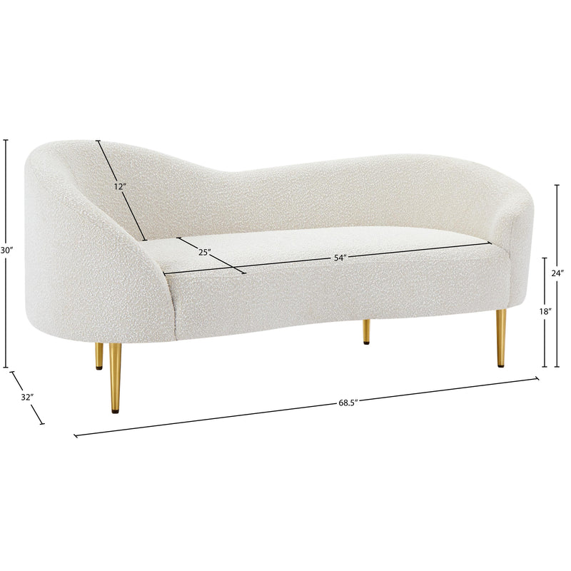 Diamond Modern Furniture Meridian Ritz Stationary Fabric Loveseat 477Cream-L IMAGE 20