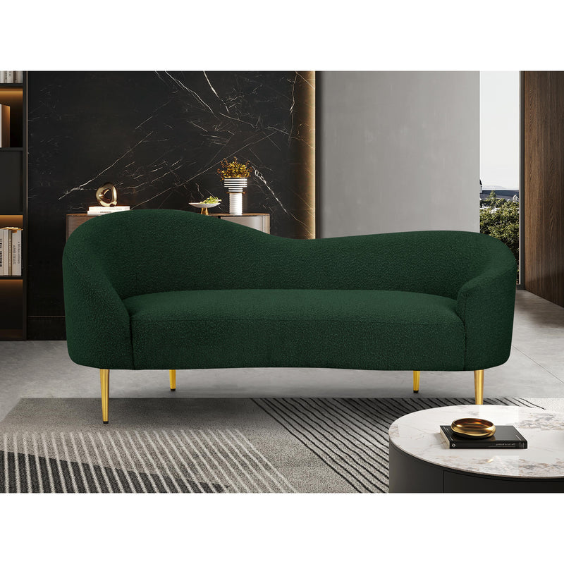 Diamond Modern Furniture Meridian Ritz Stationary Fabric Loveseat 477Green-L IMAGE 2