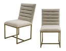 Modrest Barker - Modern Beige & Brush Gold Dining Chair (Set of 2)
