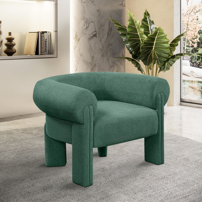 Meridian Stefano Green Polyester Fabric Accent Chair IMAGE 2