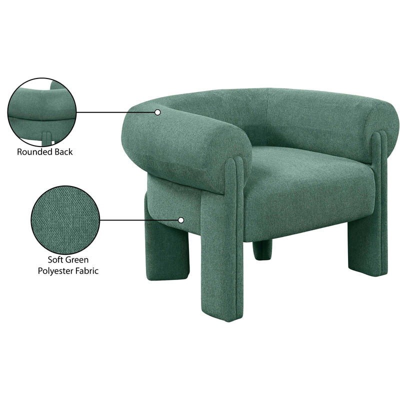 Meridian Stefano Green Polyester Fabric Accent Chair IMAGE 9