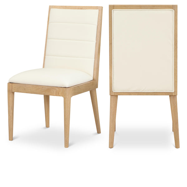 Meridian Bristol Cream Vegan Leather Dining Chair IMAGE 1