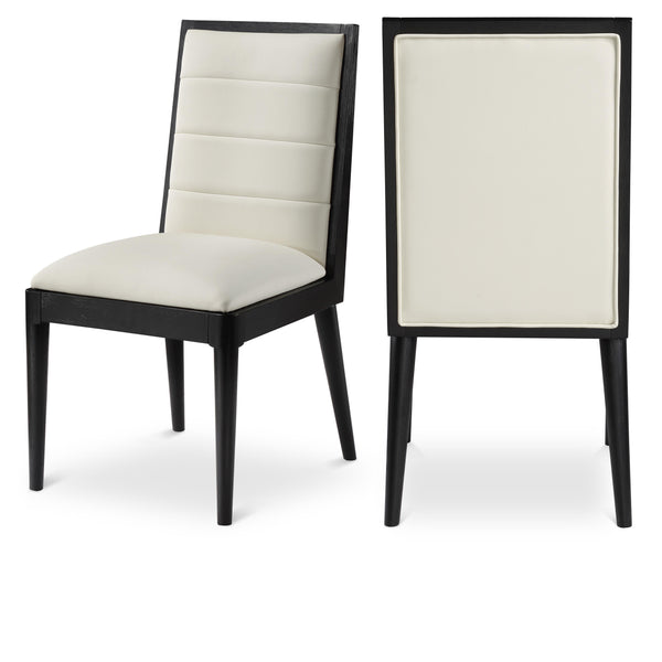 Meridian Bristol Cream Vegan Leather Dining Chair IMAGE 1