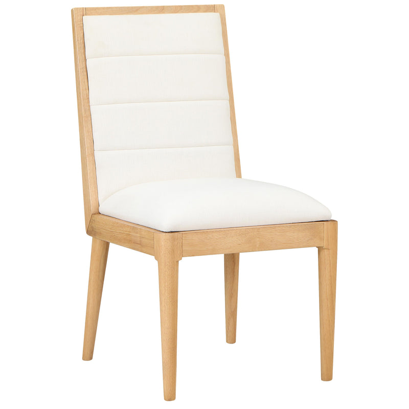 Meridian Bristol Cream Linen Textured Fabric Dining Chair IMAGE 3