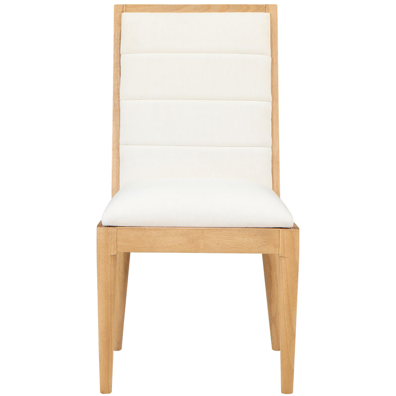 Meridian Bristol Cream Linen Textured Fabric Dining Chair IMAGE 4