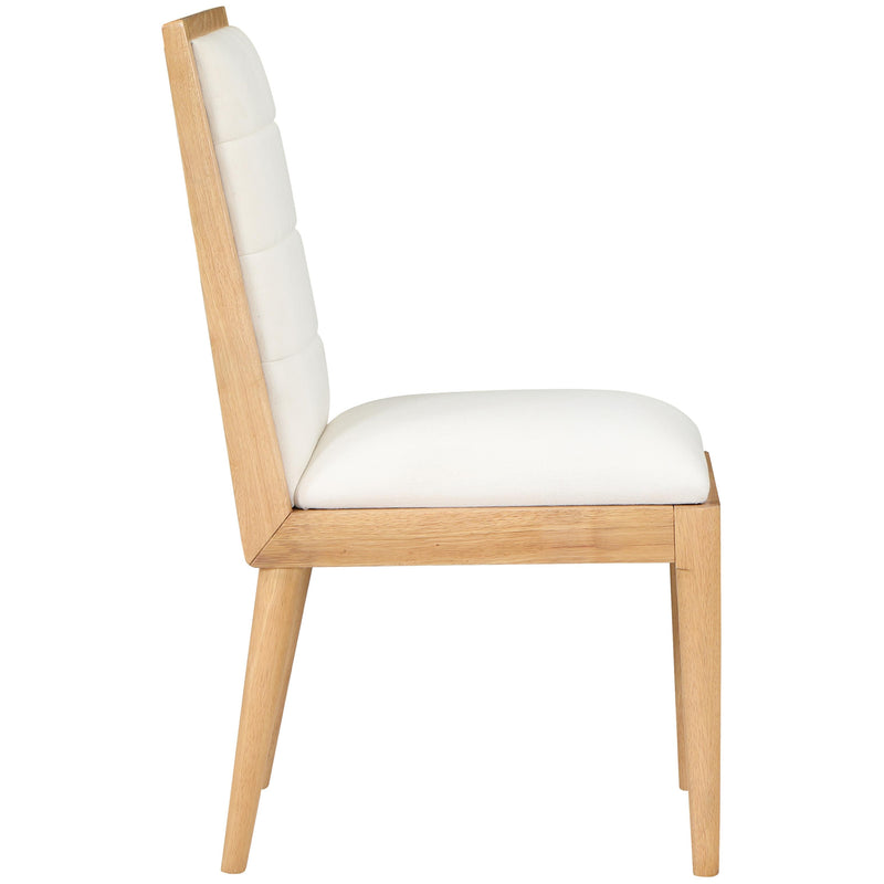 Meridian Bristol Cream Linen Textured Fabric Dining Chair IMAGE 5