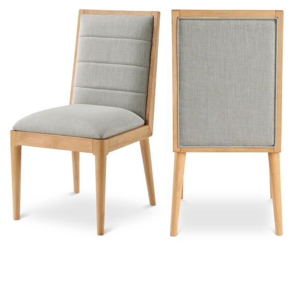 Meridian Bristol Grey Linen Textured Fabric Dining Chair IMAGE 1