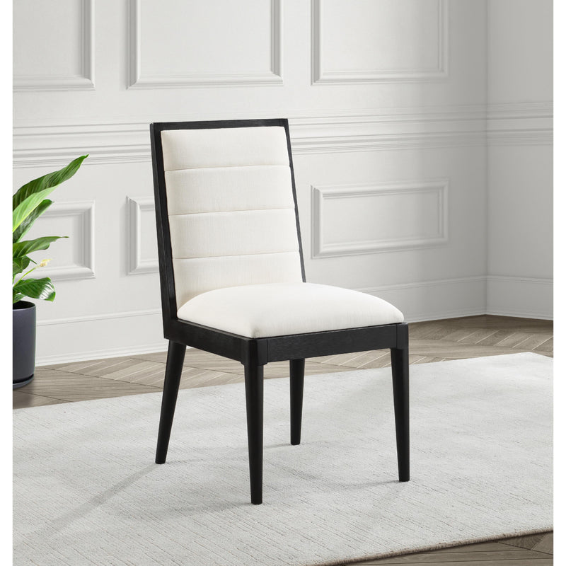 Meridian Bristol Cream Linen Textured Fabric Dining Chair IMAGE 8