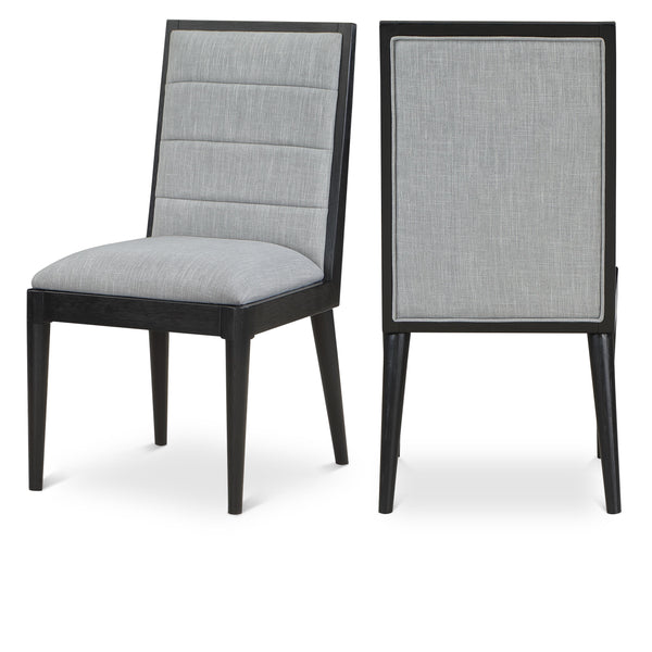 Meridian Bristol Grey Linen Textured Fabric Dining Chair IMAGE 1