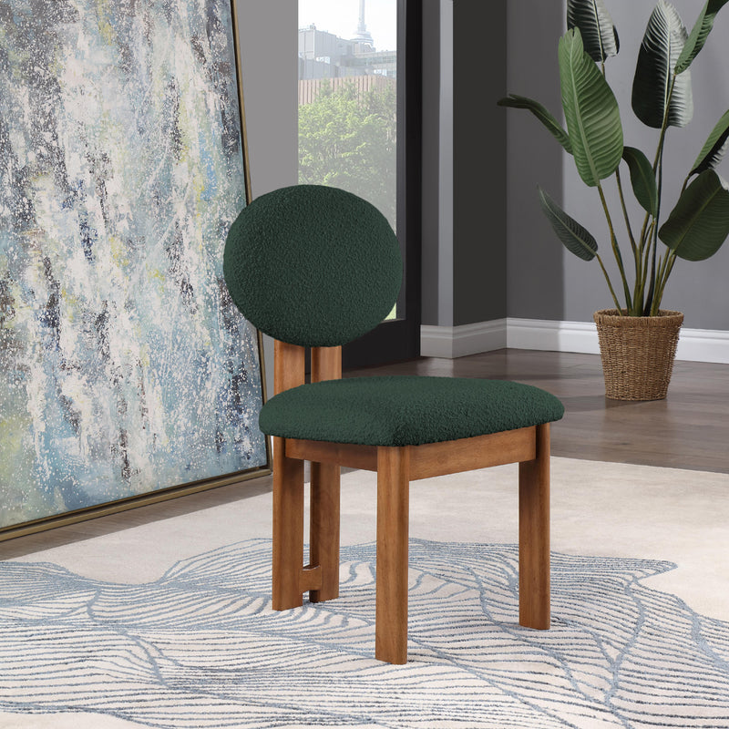 Meridian Napa Green Boucle Fabric Dining Chair IMAGE 8