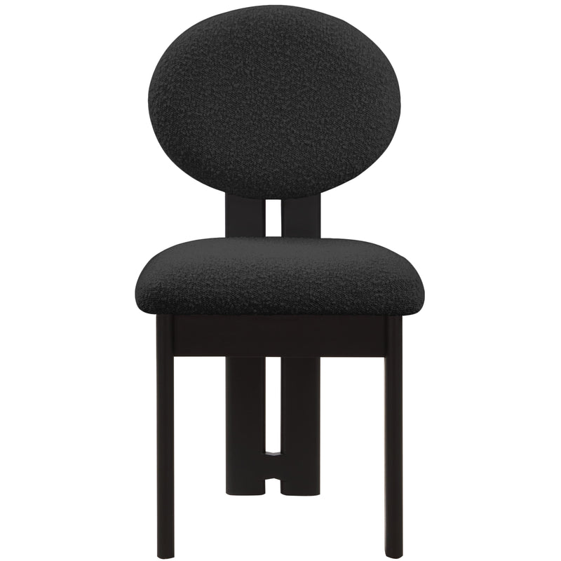 Meridian Napa Black Boucle Fabric Dining Chair IMAGE 4