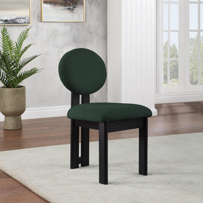 Meridian Napa Green Boucle Fabric Dining Chair IMAGE 8