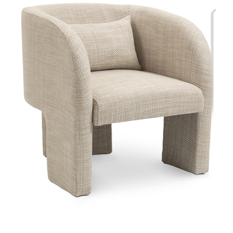 Meridian Sawyer Beige Weaved Polyester Fabric Accent Chair IMAGE 1