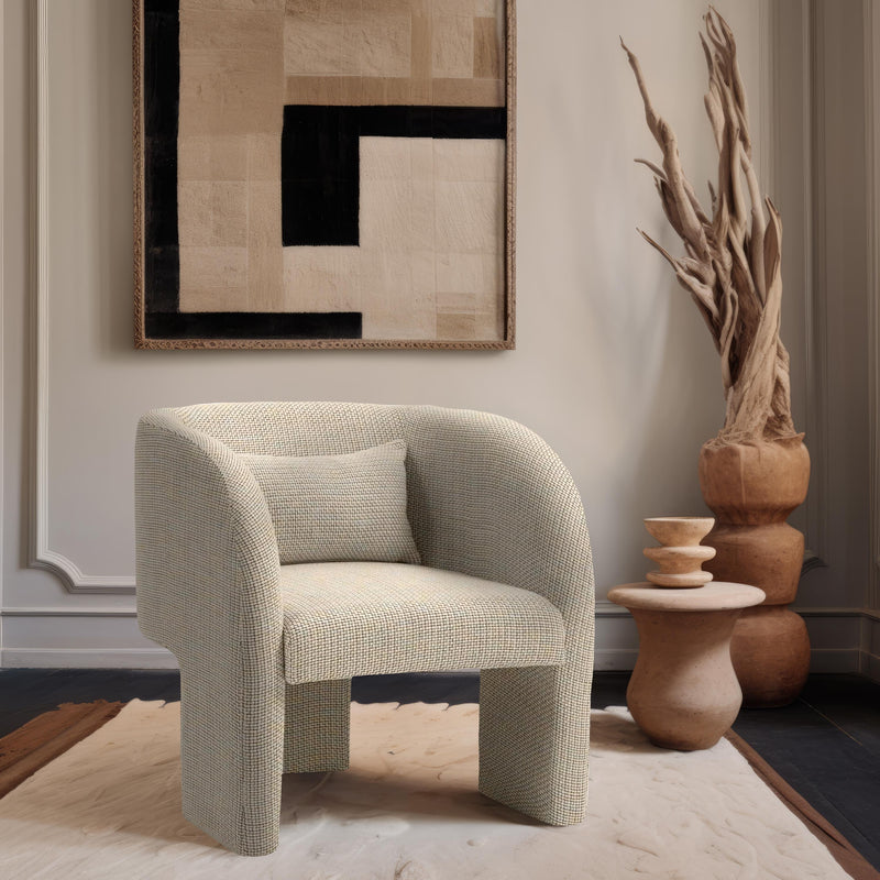 Meridian Sawyer Beige Weaved Polyester Fabric Accent Chair IMAGE 2