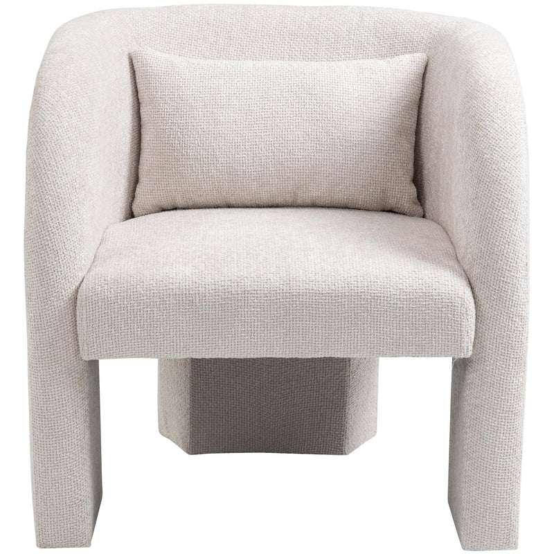 Meridian Sawyer Cream Chenille Fabric Accent Chair IMAGE 4