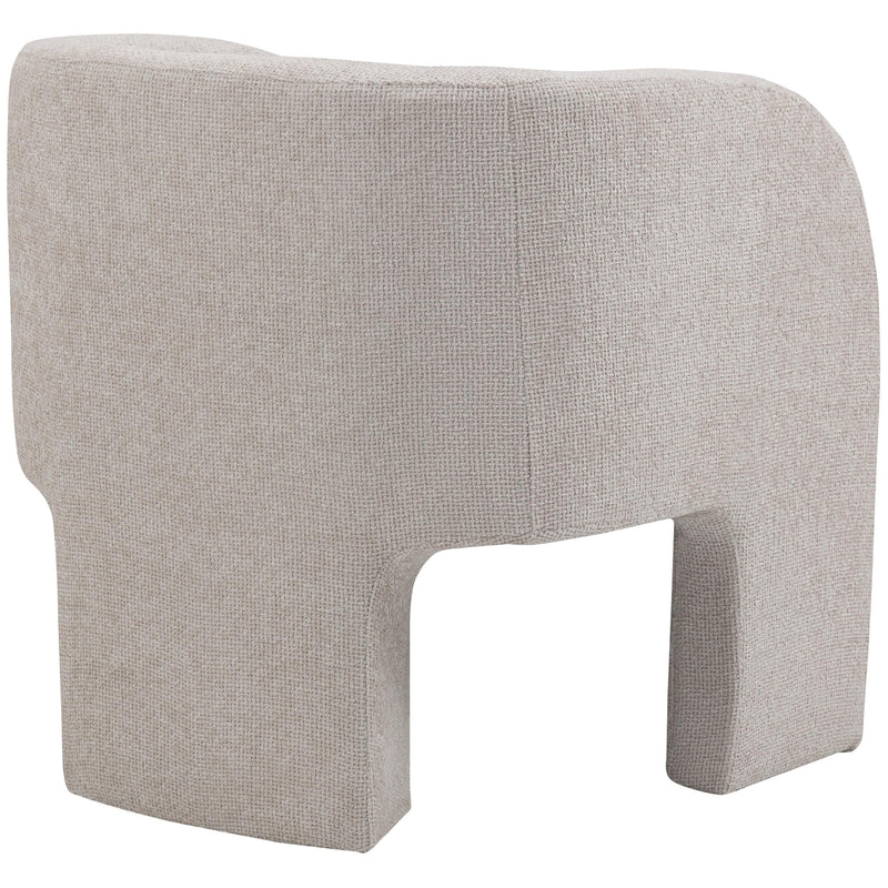 Meridian Sawyer Cream Chenille Fabric Accent Chair IMAGE 5