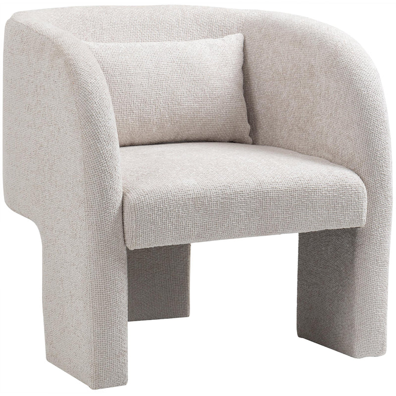 Meridian Sawyer Cream Chenille Fabric Accent Chair IMAGE 8