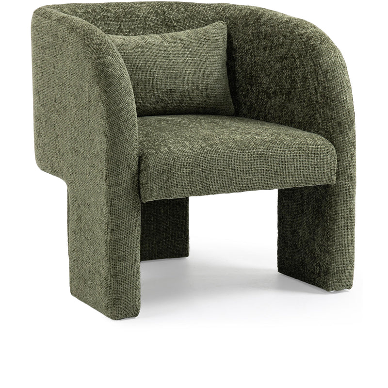 Meridian Sawyer Green Chenille Fabric Accent Chair IMAGE 1