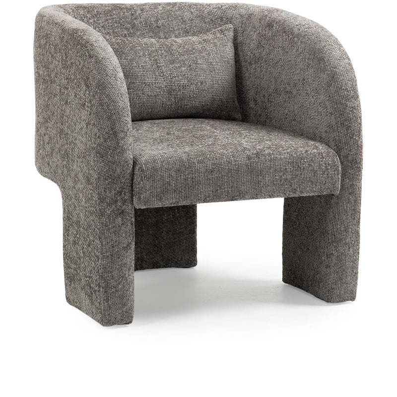 Meridian Sawyer Grey Chenille Fabric Accent Chair IMAGE 1