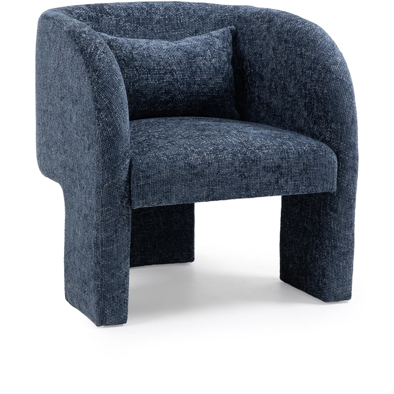 Meridian Sawyer Navy Chenille Fabric Accent Chair IMAGE 1