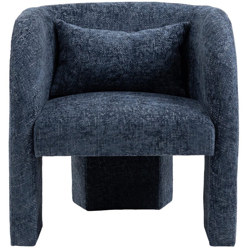 Meridian Sawyer Navy Chenille Fabric Accent Chair IMAGE 4