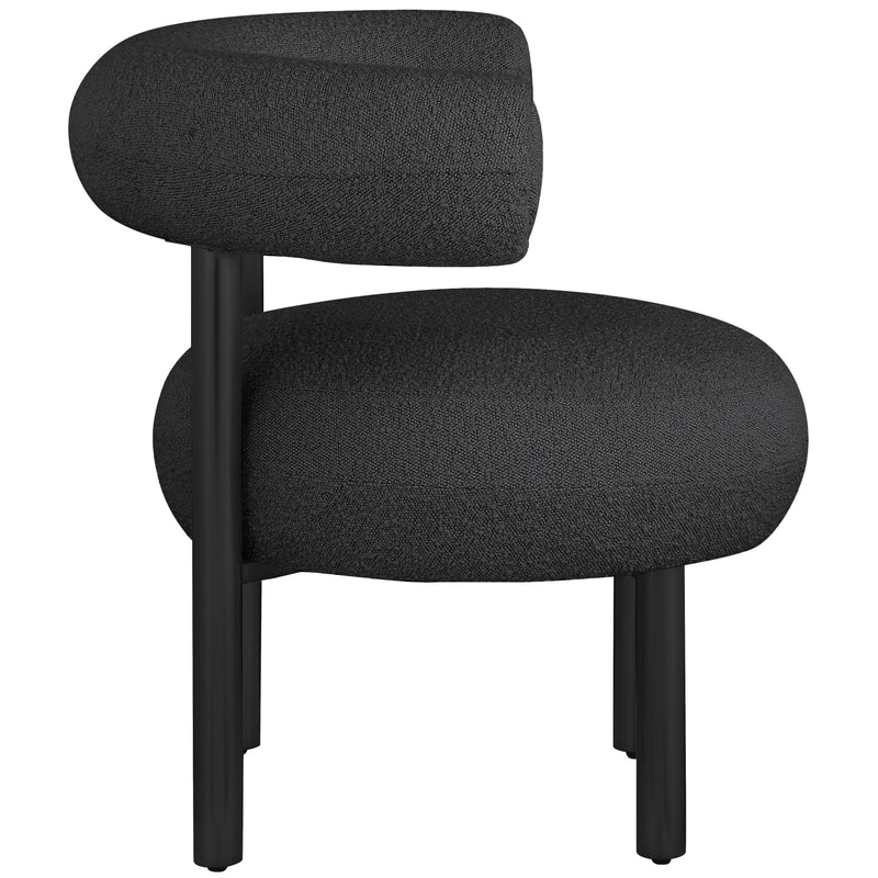 Meridian Bordeaux Black Boucle Fabric Accent Chair IMAGE 5