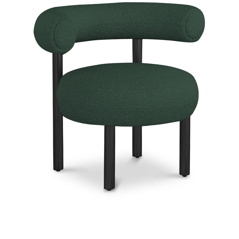 Meridian Bordeaux Green Boucle Fabric Accent Chair IMAGE 1