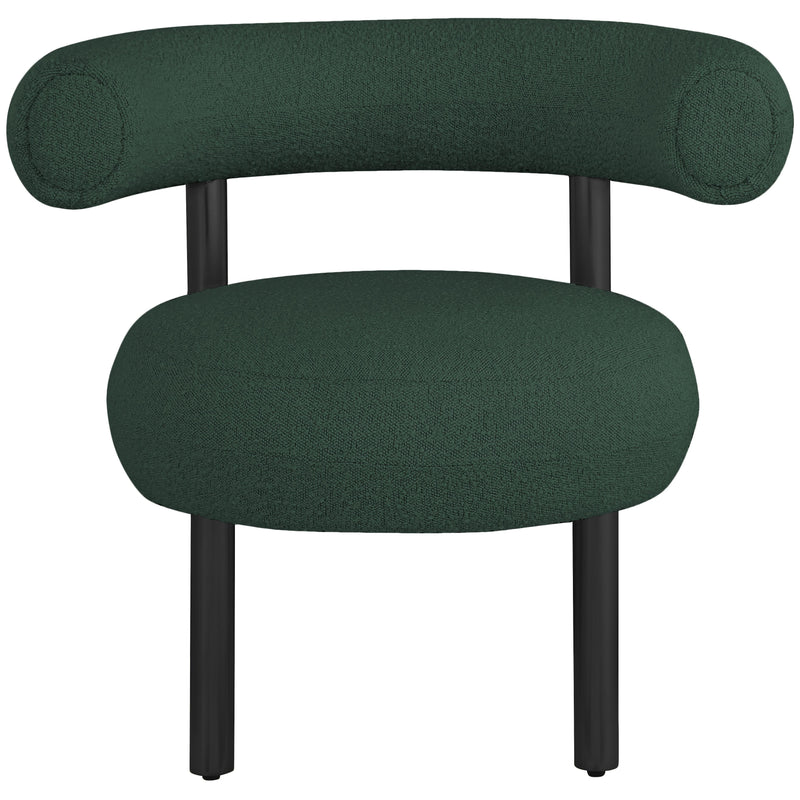 Meridian Bordeaux Green Boucle Fabric Accent Chair IMAGE 4