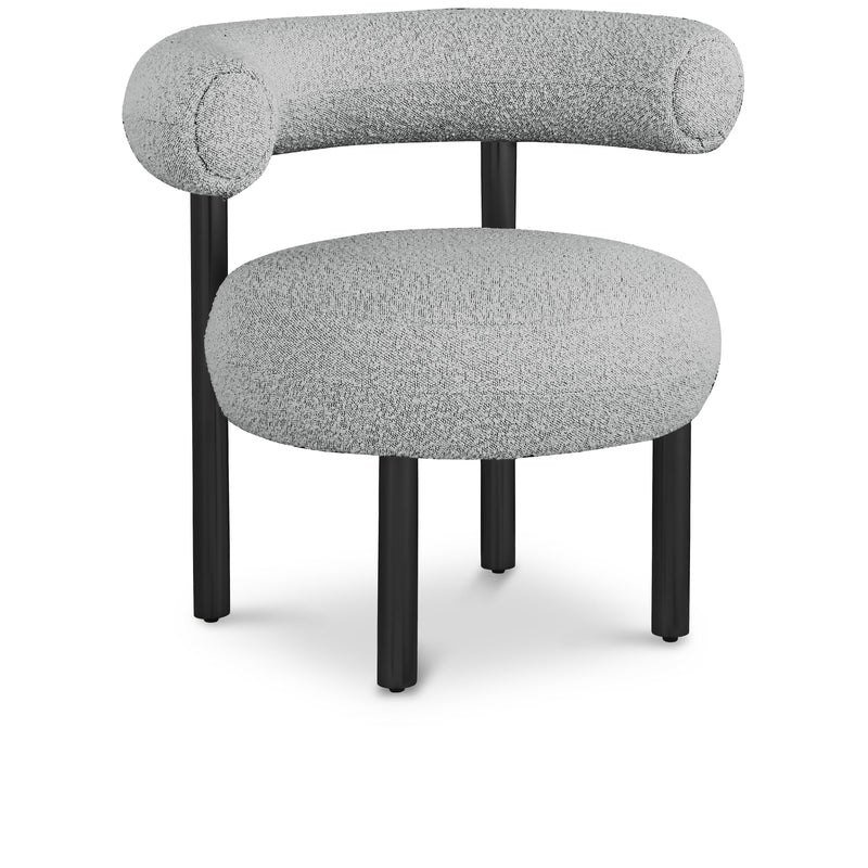 Meridian Bordeaux Grey Boucle Fabric Accent Chair IMAGE 1