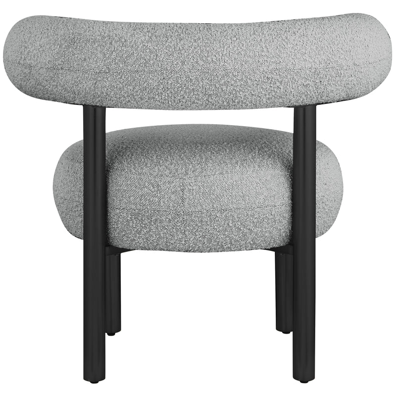 Meridian Bordeaux Grey Boucle Fabric Accent Chair IMAGE 3