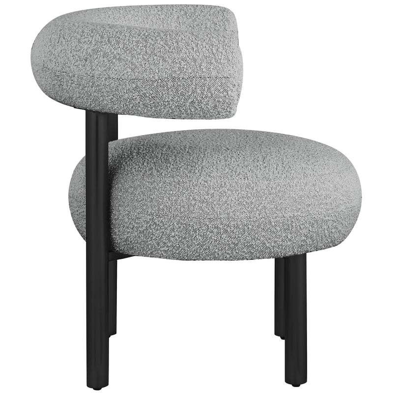 Meridian Bordeaux Grey Boucle Fabric Accent Chair IMAGE 5