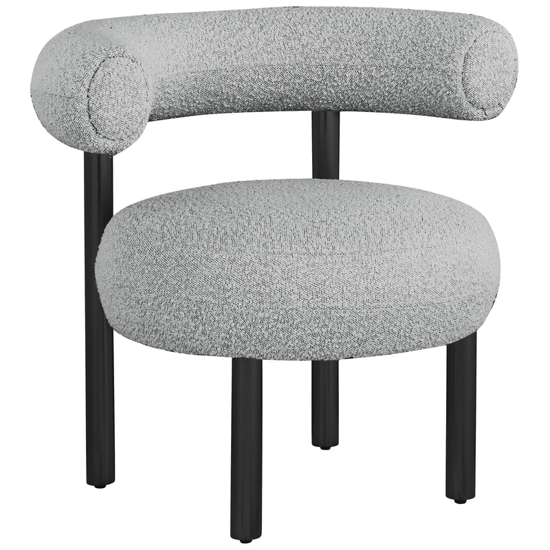 Meridian Bordeaux Grey Boucle Fabric Accent Chair IMAGE 8