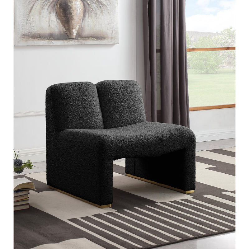 Meridian Alta Black Boucle Fabric Accent Chair IMAGE 2