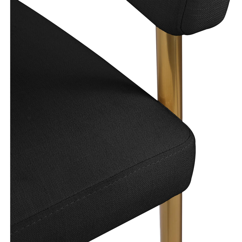 Meridian Creston Black Durable Linen Textured Fabric Dining Chair IMAGE 7