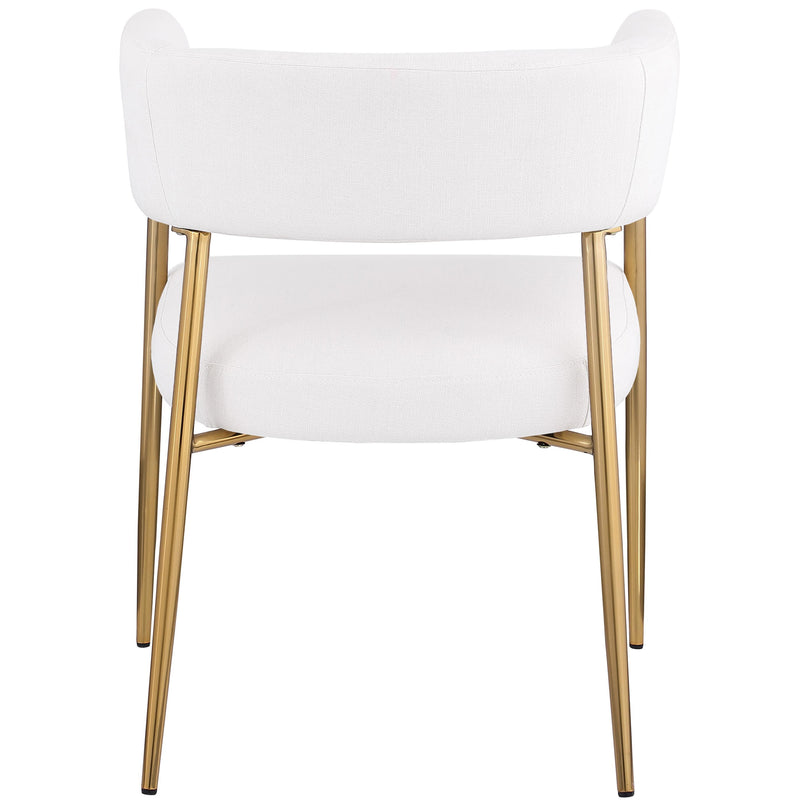 Meridian Creston Cream Durable Linen Textured Fabric Dining Chair IMAGE 2