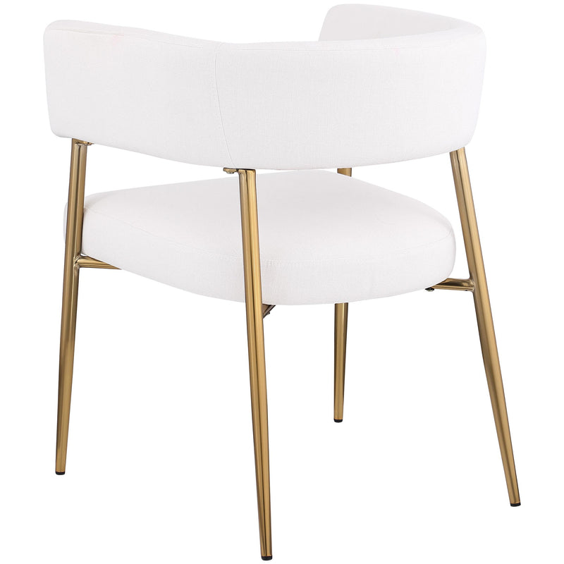 Meridian Creston Cream Durable Linen Textured Fabric Dining Chair IMAGE 6