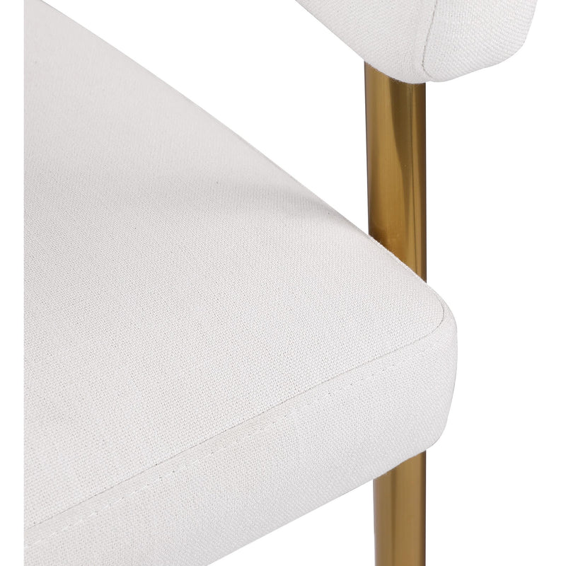 Meridian Creston Cream Durable Linen Textured Fabric Dining Chair IMAGE 7
