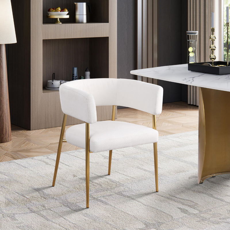 Meridian Creston Cream Durable Linen Textured Fabric Dining Chair IMAGE 8
