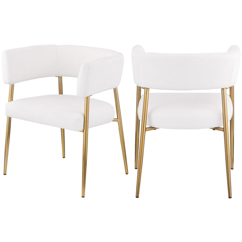 Meridian Creston Cream Durable Linen Textured Fabric Dining Chair IMAGE 9