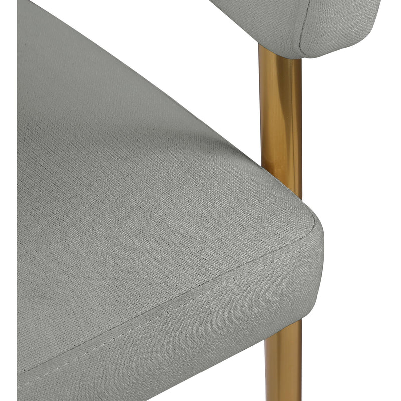 Meridian Creston Light Grey Durable Linen Textured Fabric Dining Chair IMAGE 7