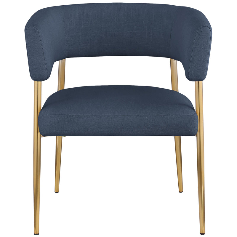 Meridian Creston Deep Navy Durable Linen Textured Fabric Dining Chair IMAGE 4