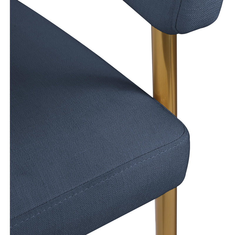 Meridian Creston Deep Navy Durable Linen Textured Fabric Dining Chair IMAGE 7