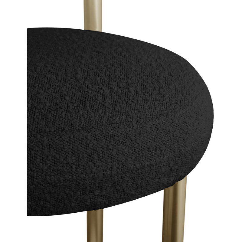 Meridian Bordeaux Black Boucle Fabric Stool IMAGE 7