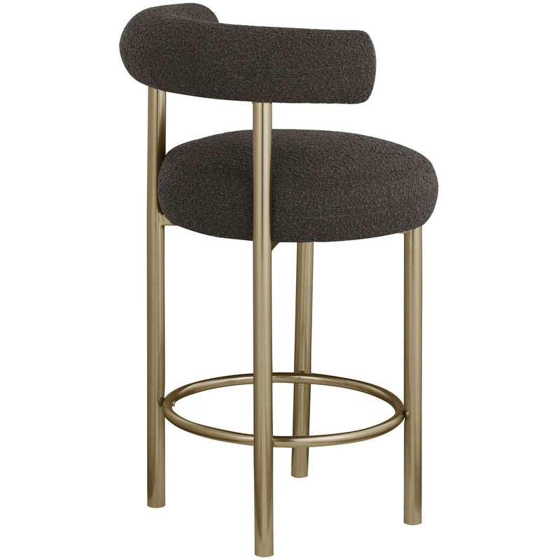 Meridian Bordeaux Brown Boucle Fabric Stool IMAGE 6