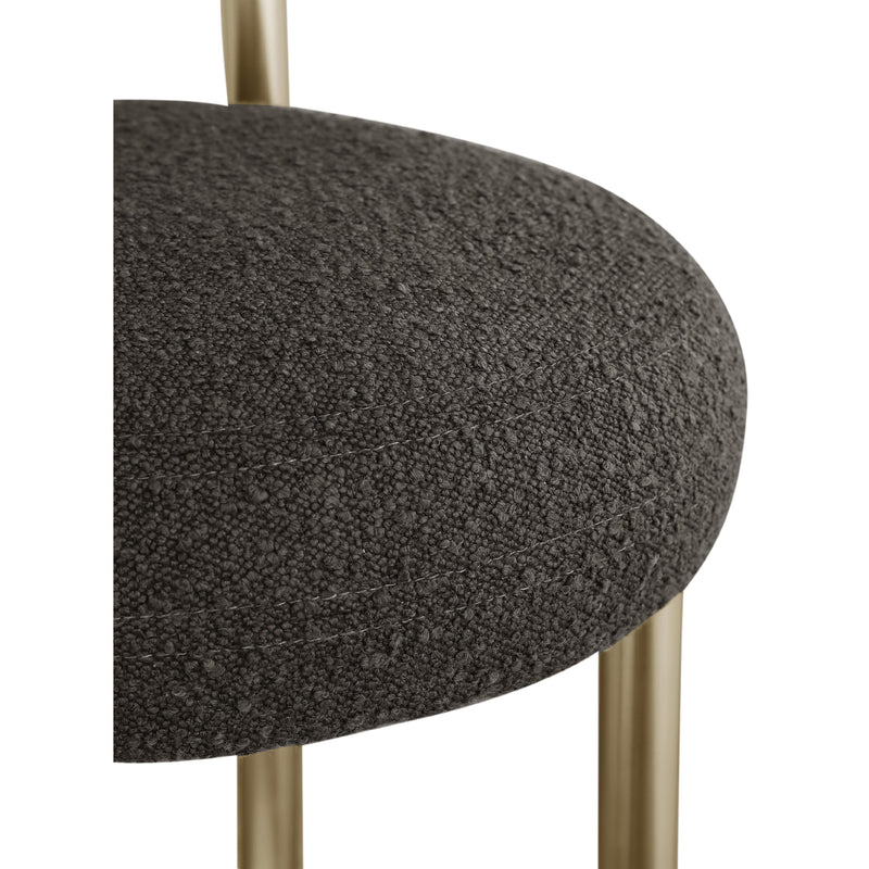 Meridian Bordeaux Brown Boucle Fabric Stool IMAGE 7